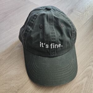 Aurate It's Fine Green Embroidered Hat Cap, NWOT
